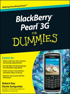cover image of BlackBerry Pearl 3G For Dummies